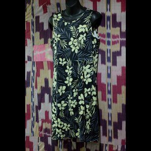 TOMMY BAHAMA Black Gray and Cream Tropical Dress